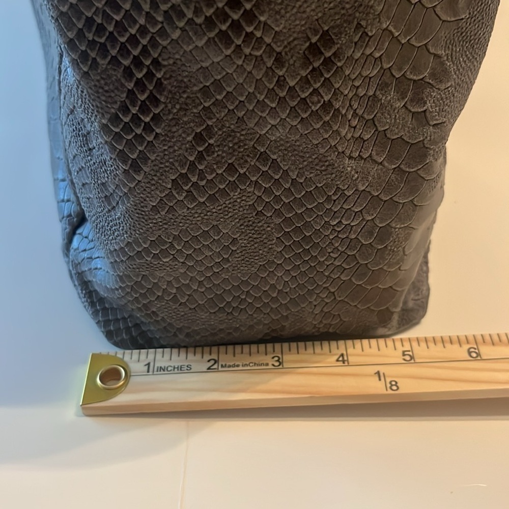 NWT Anna Morellini Rosallia Gray Leather Shopper Purse - Picture 7 of 16